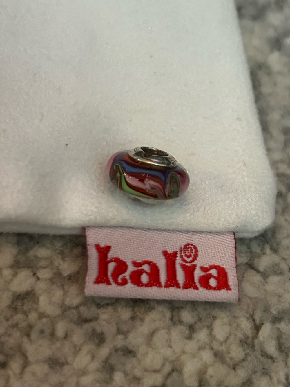 Multicolor Glass Swirl Charm Bead - Halia